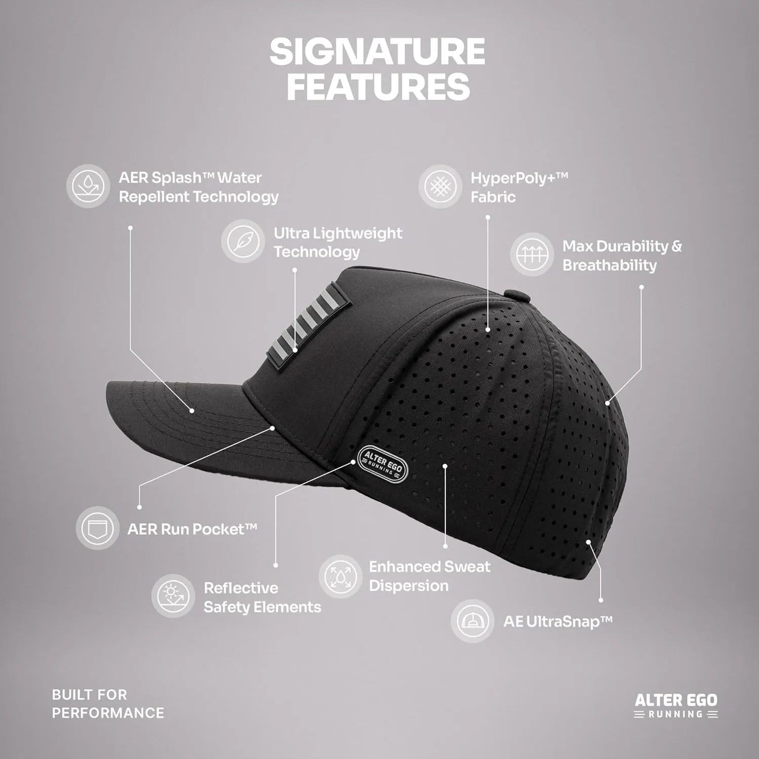Alter Ego Coaster Splash Running Hat ?C Lightweight, Water Repellent, Men & Women