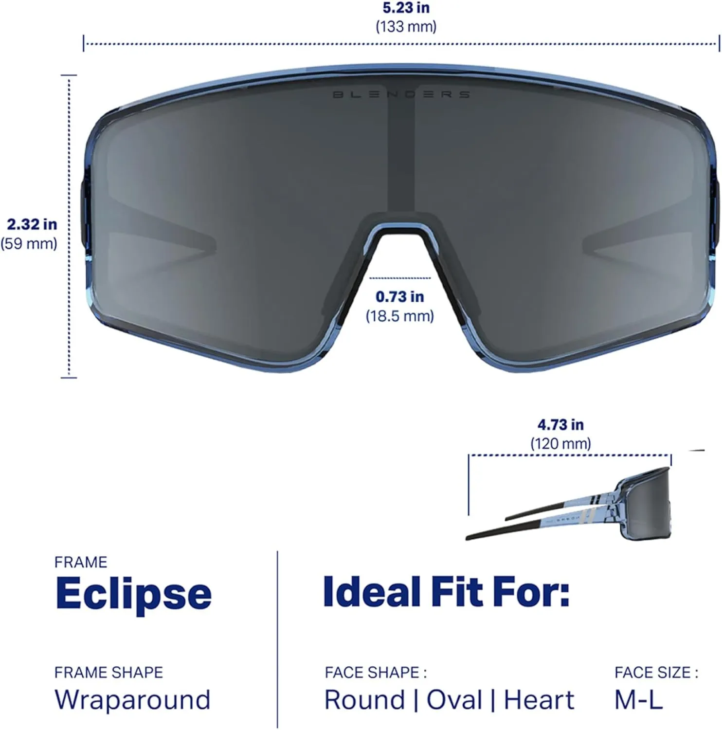 Blenders Eyewear Eclipse ?C Polarized Sunglasses ?C Wrap-Around Lens ?C 100% UV Protection ?C For Men & Women