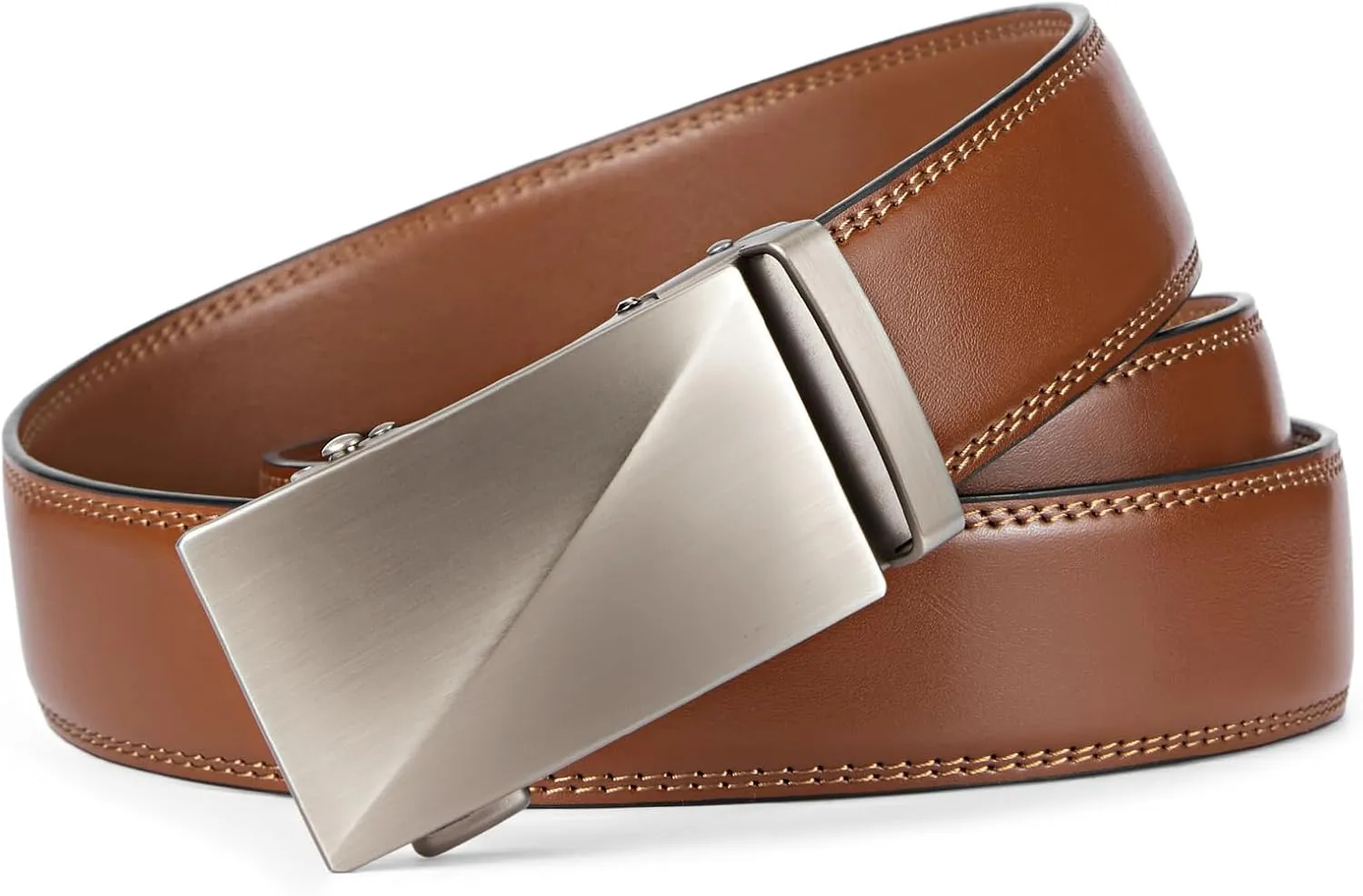 BOSTANTEN Mens Belt Leather Ratchet Belt For Men Dress and Casual with Adjustable Buckle, Trim to Fit