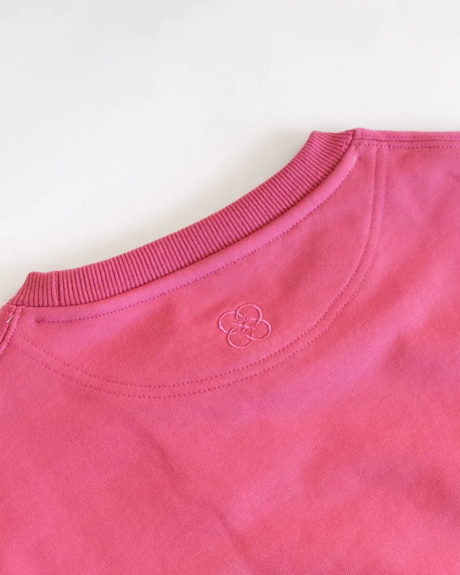 Classic Embroidered Sweatshirt Horses Embrace Berry