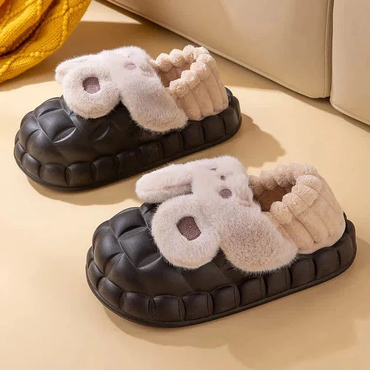 Cute Cartoon Bunny Detachable Plush Slippers
