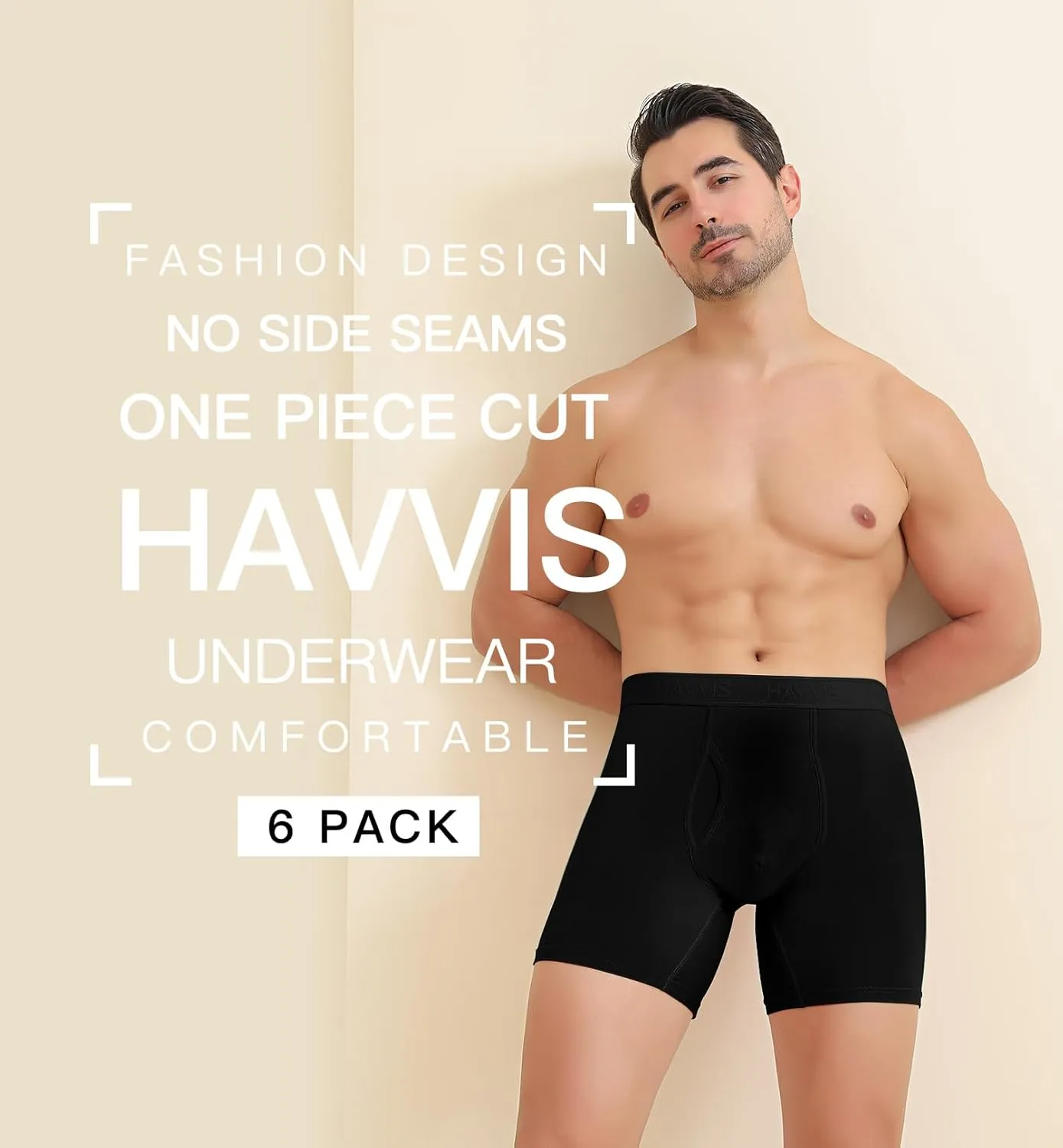 HAVVIS Men's Performance Underwear Boxer Briefs Soft Comfortable Bamboo Viscose Underwear for Men Multipack