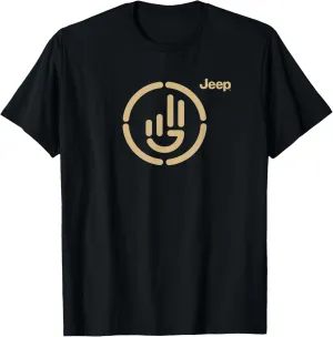 Jeep Wave Classic Fit T-Shirt - Black, Adult Short Sleeve, Polyester & Cotton Blend