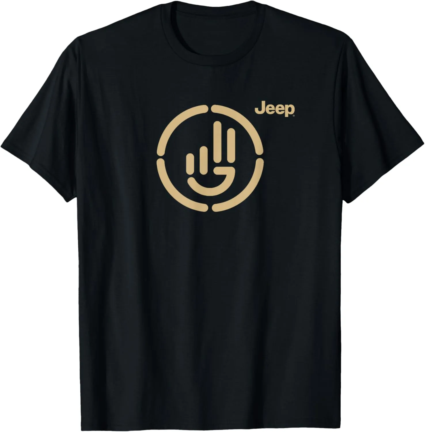 Jeep Wave Classic Fit T-Shirt - Black, Adult Short Sleeve, Polyester & Cotton Blend