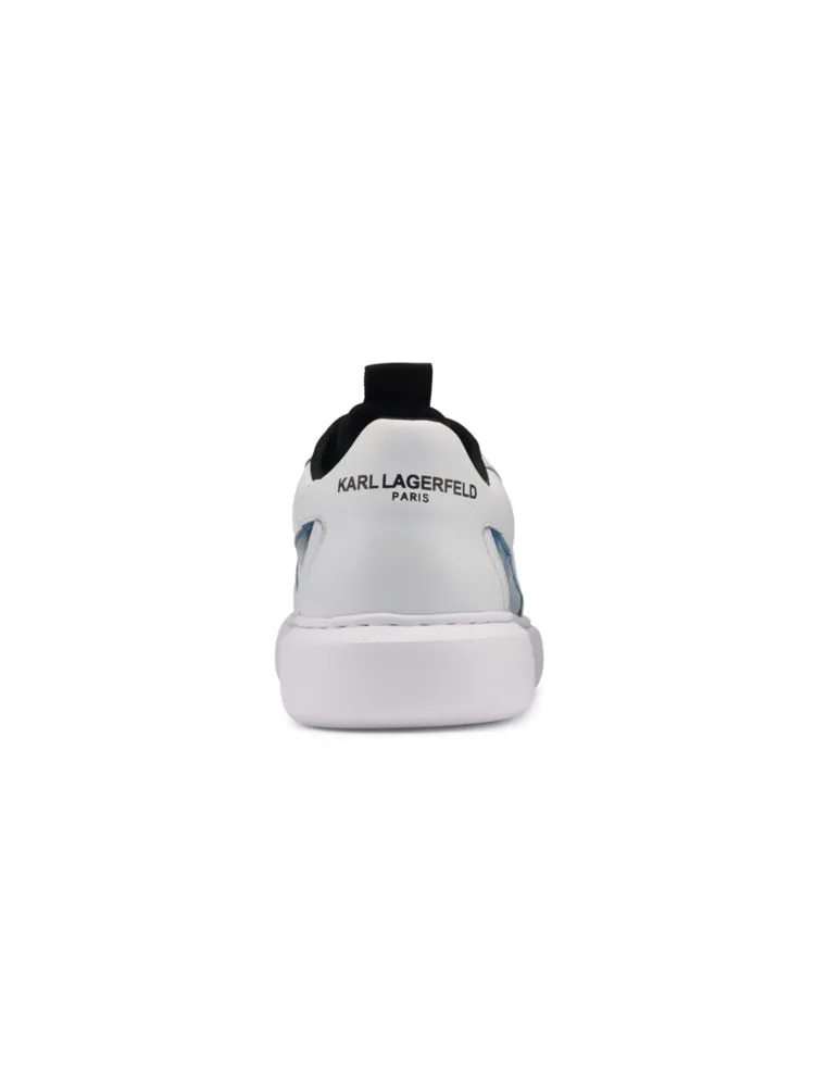 Karl Lagerfeld Paris two-tone leather sneakers, white