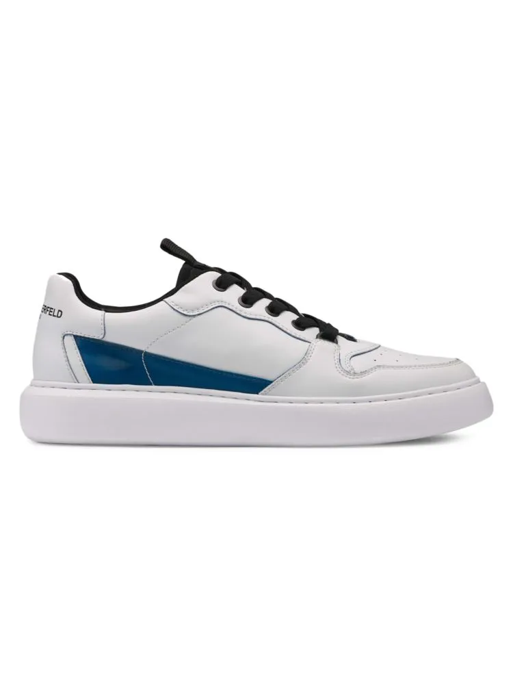 Karl Lagerfeld Paris two-tone leather sneakers, white