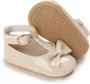 LAFEGEN Baby Girl Shoes Non Slip Soft Sole PU Leather Infant Toddler Mary Jane Flats First Walker Crib Dress Oxford Shoes 3-18 Months