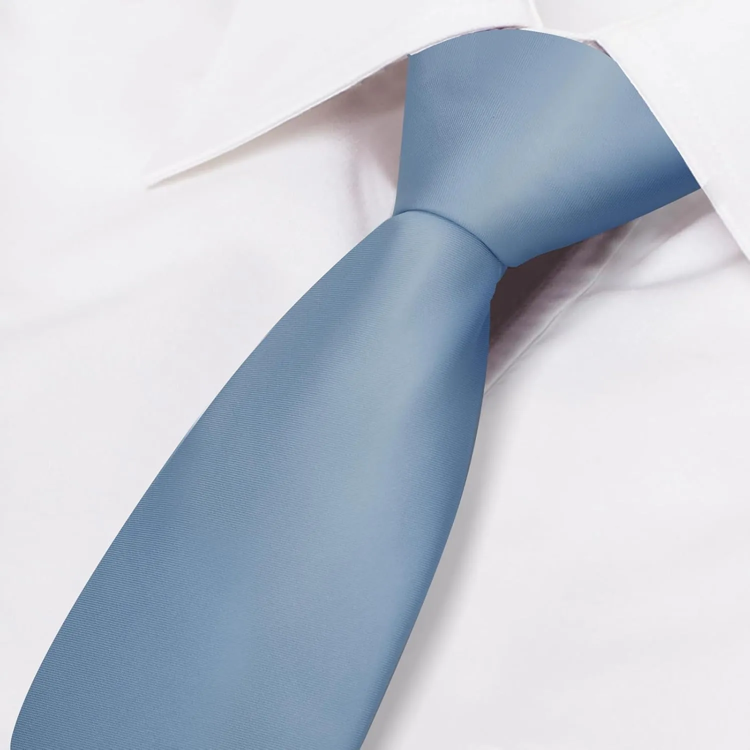 Men's Classic Satin 3.15" Soild Color Necktie Wedding Business Tie & Gift Box
