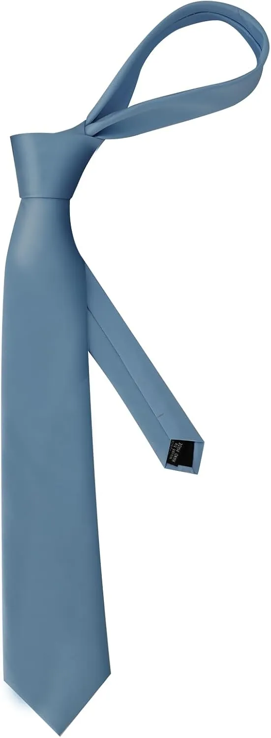 Men's Classic Satin 3.15" Soild Color Necktie Wedding Business Tie & Gift Box