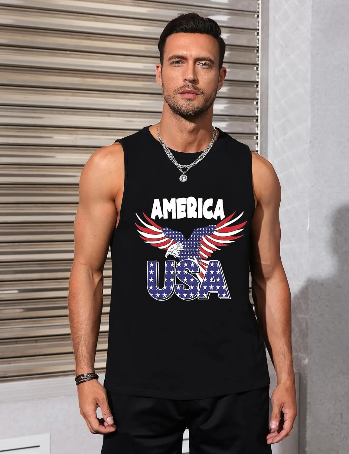 Mens Graphic Tank Tops Sleeveless Muscle Shirts Beach Hawaiian Coconut Tree Patriotic Tank Tops