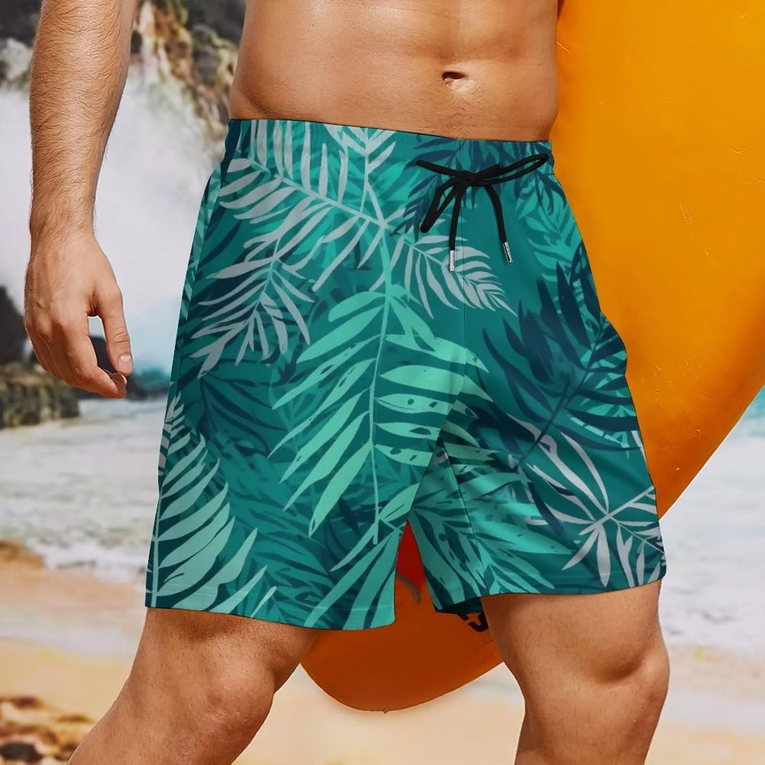 Men's Swim Trunks Quick Dry Swimming Trunks Upside Down Pineapple Beach Shorts with Mesh Lining and Pockets