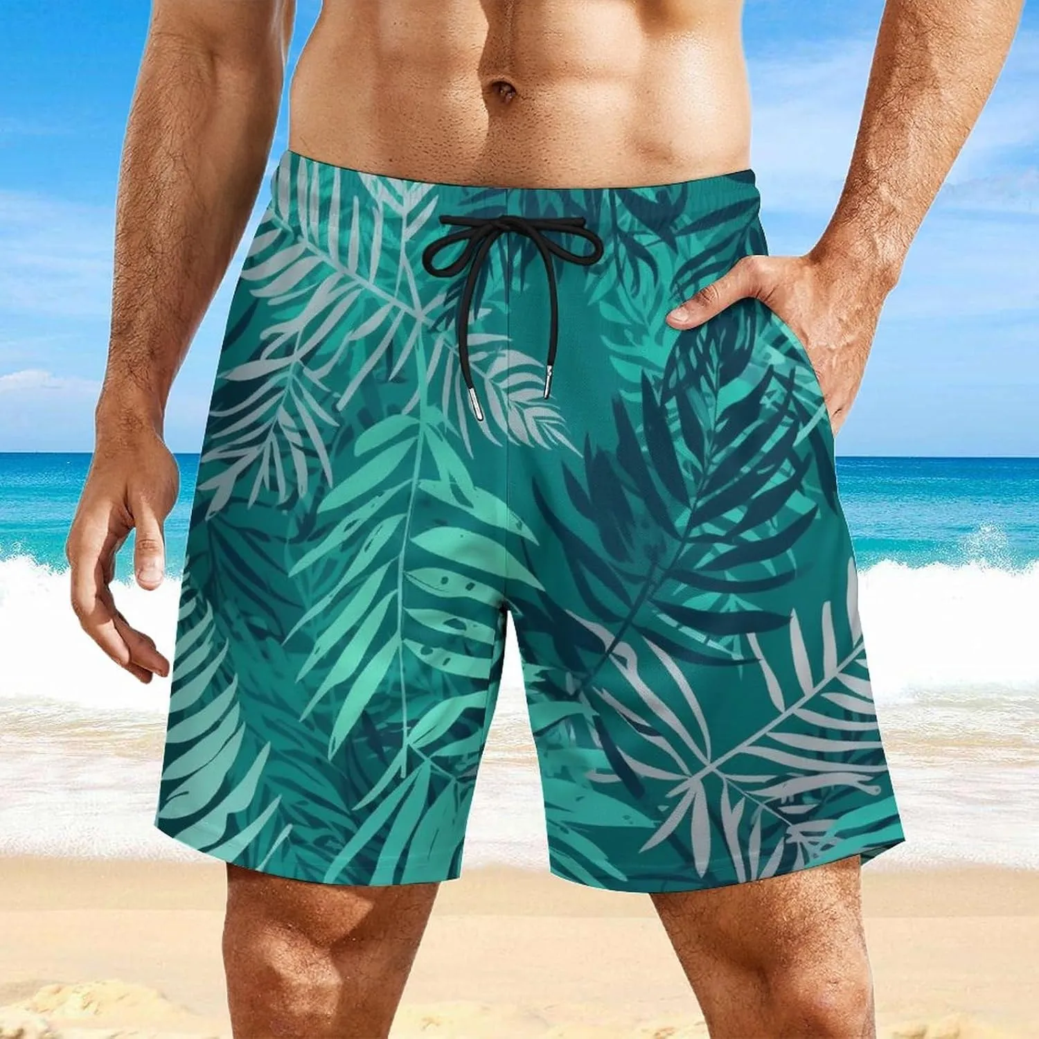 Men's Swim Trunks Quick Dry Swimming Trunks Upside Down Pineapple Beach Shorts with Mesh Lining and Pockets
