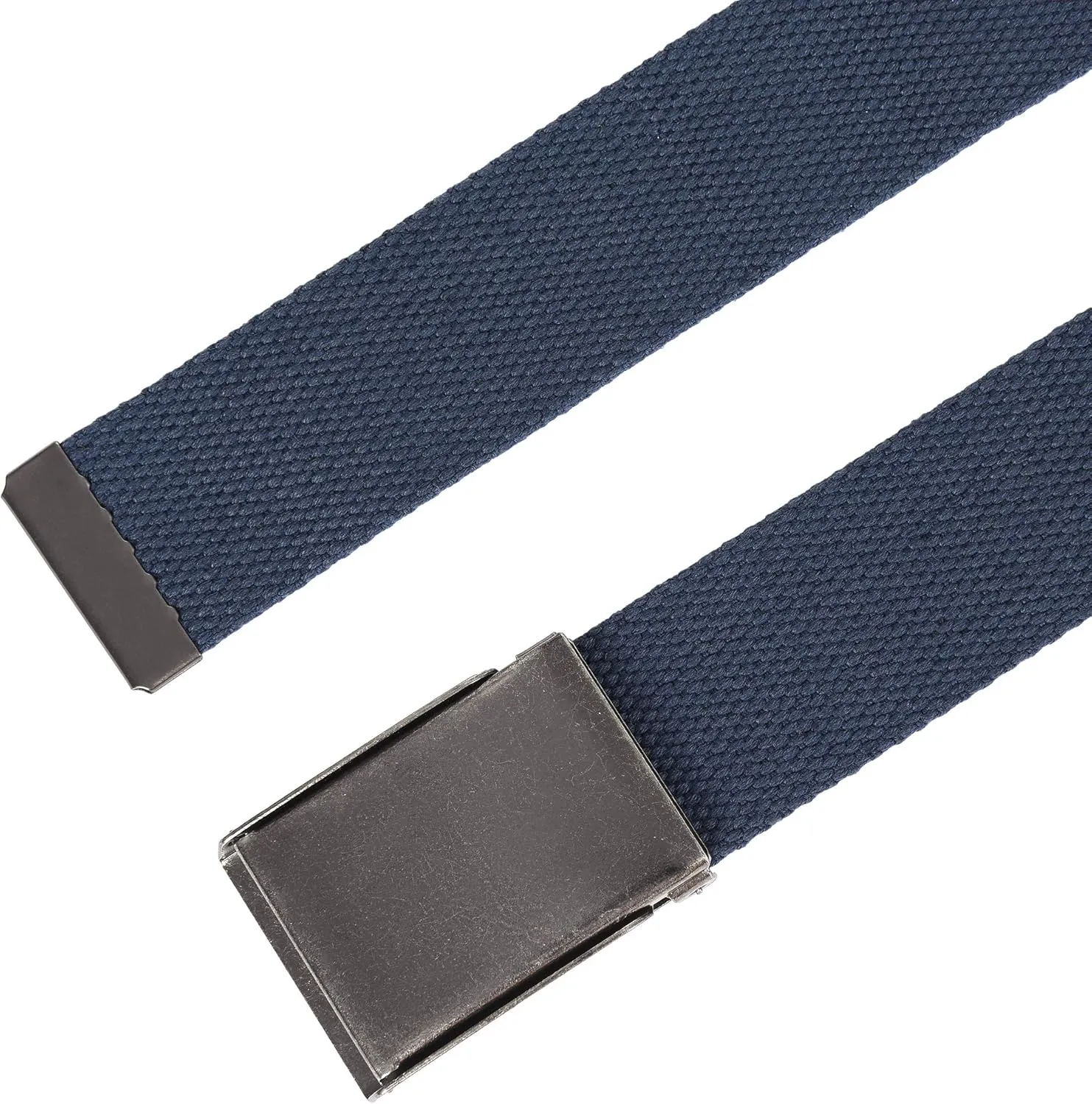 Mile High Life Canvas Web Belt | Cut to Fit Up to 52" | Flip-Top Matte Silver Nickel Buckle 12 Colors