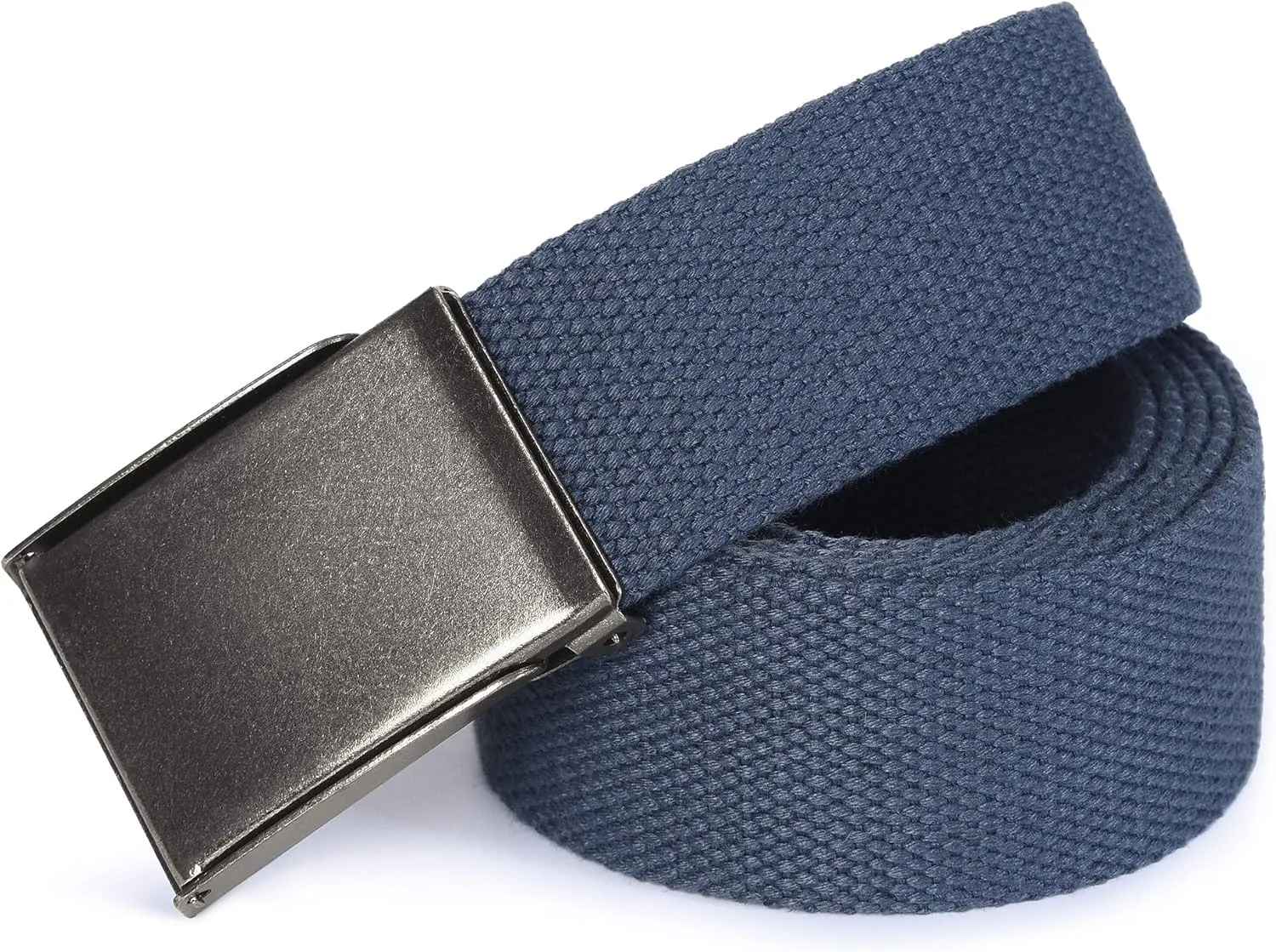 Mile High Life Canvas Web Belt | Cut to Fit Up to 52" | Flip-Top Matte Silver Nickel Buckle 12 Colors