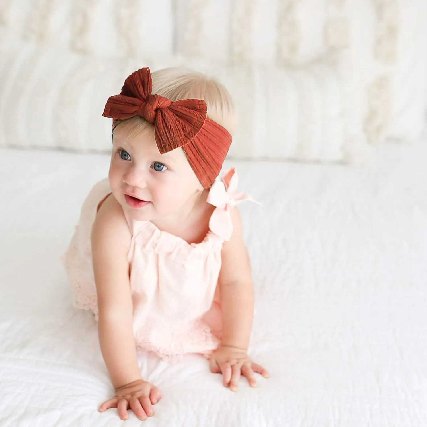 Niceye Baby Girls Headbands with Bows Handmade Hair Accessories Stretchy Hairbands for Newborn Infant Toddler