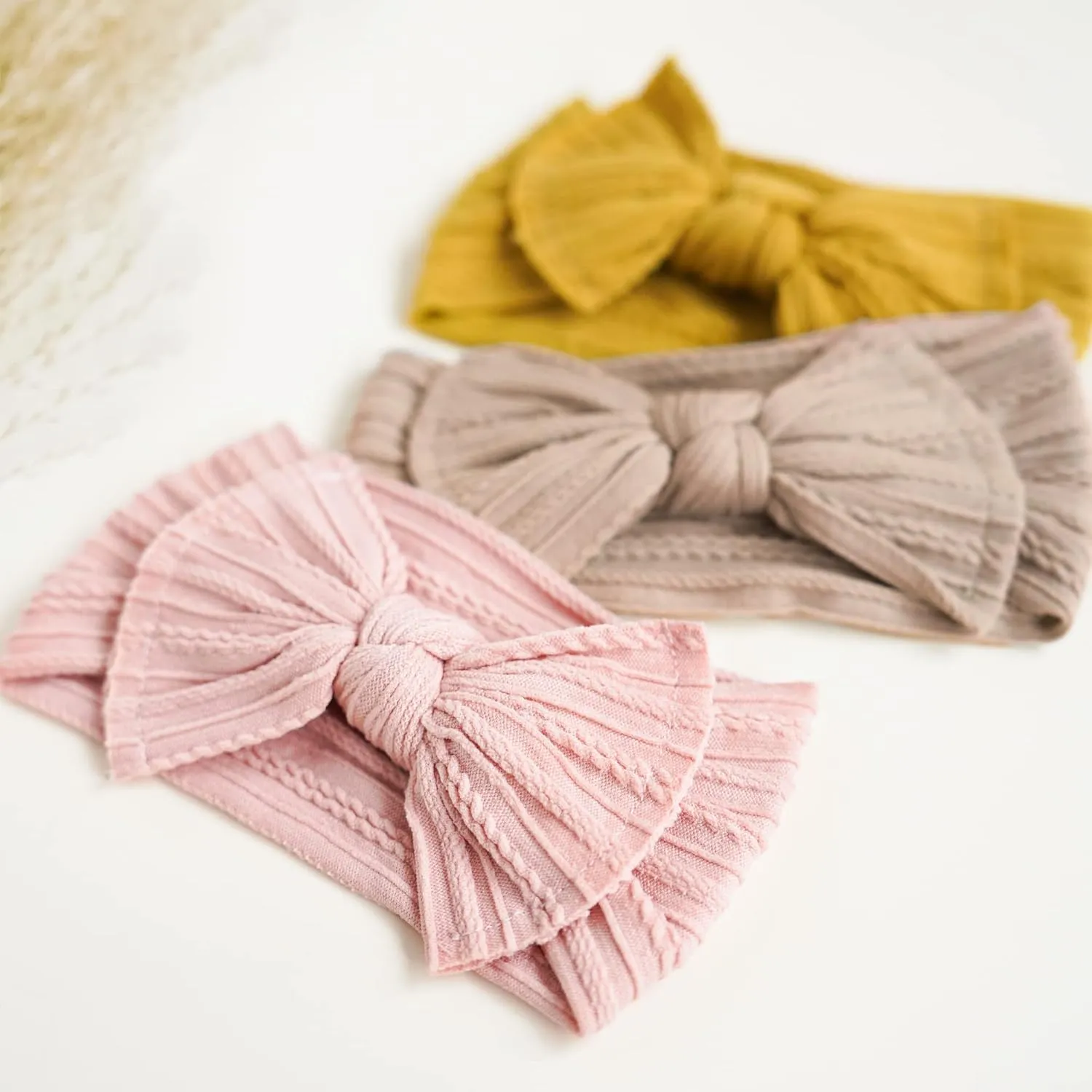 Niceye Baby Girls Headbands with Bows Handmade Hair Accessories Stretchy Hairbands for Newborn Infant Toddler
