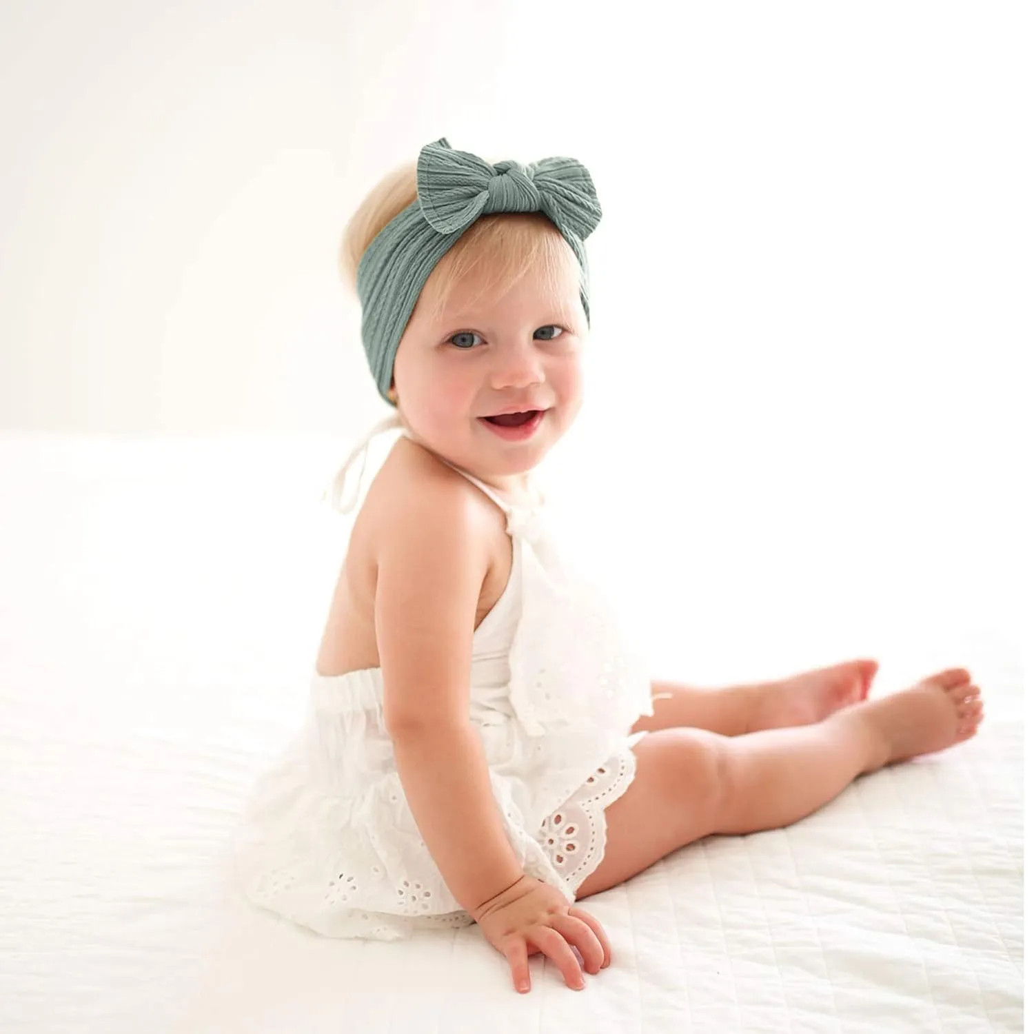 Niceye Baby Girls Headbands with Bows Handmade Hair Accessories Stretchy Hairbands for Newborn Infant Toddler