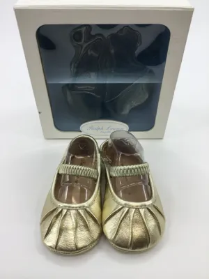Ralph Lauren Child Size 2 Toddler Gold Baby/Walker Shoes